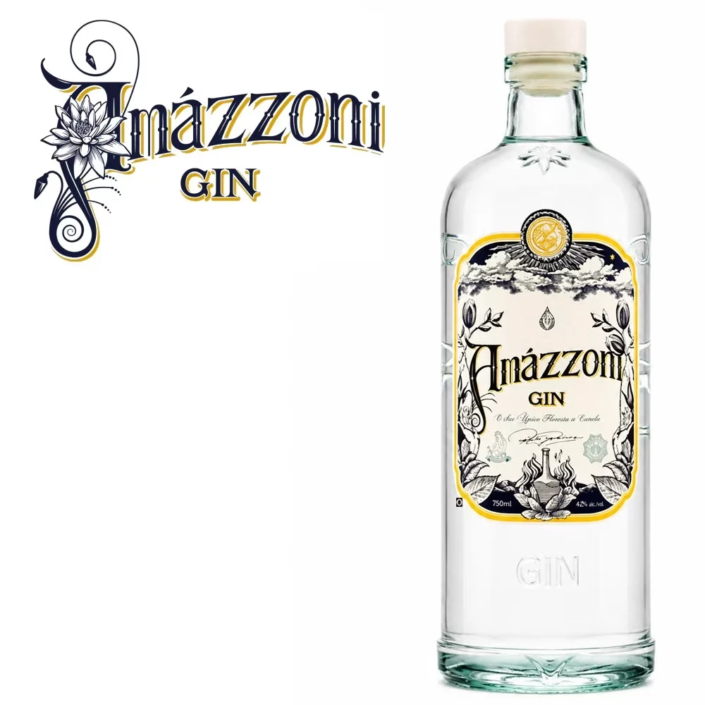 Gin, Flasche, Transparent, 750ml, Etikett