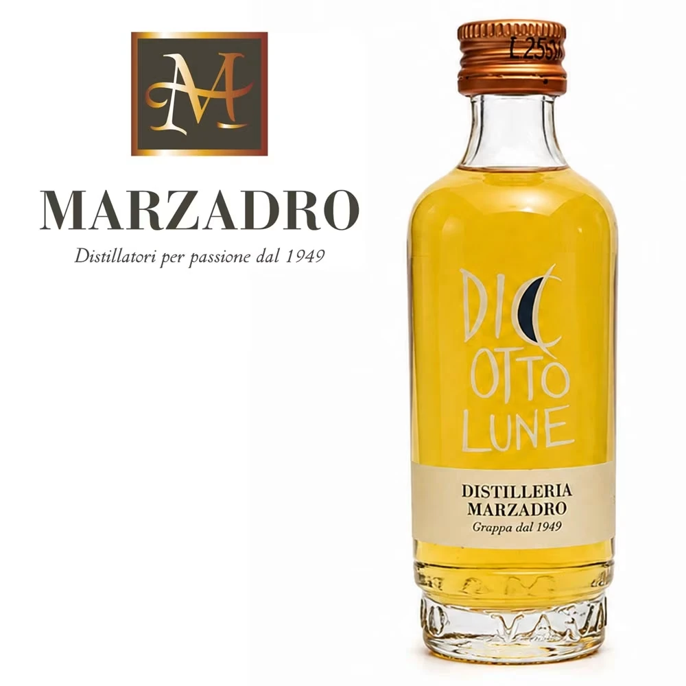 Distillato, Grappa, Flasche, Goldene Farbe, Marzadro