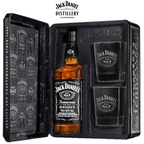 Jack Daniels Whiskey in Metall-Geschenkbox