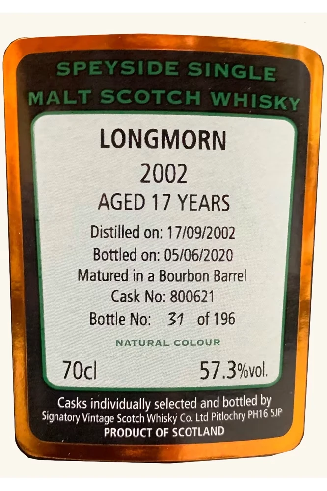 Longmorn 2002 Signatory - Cask Strength