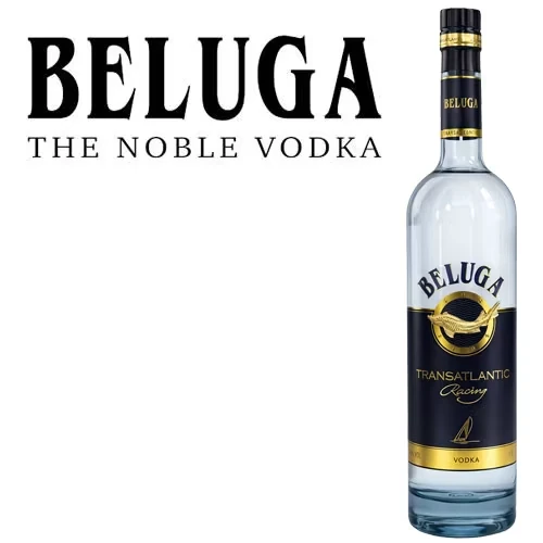 Wodka, Beluga, Transparente Flasche, Blaue Etikette, 750ml