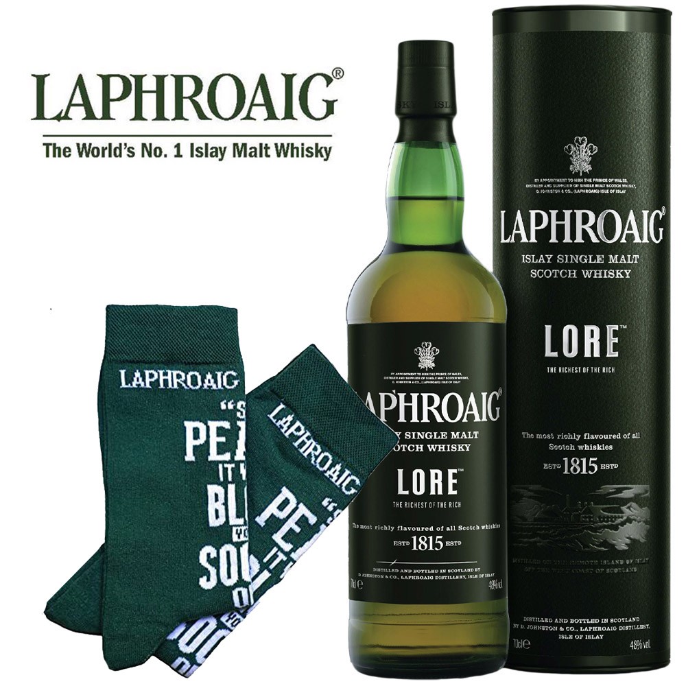 Laphroaig Lore Single Malt Whisky & Socken