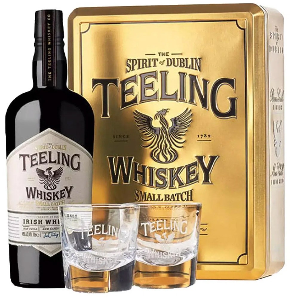 Teeling Irish Whisky in goldener Metallbox
