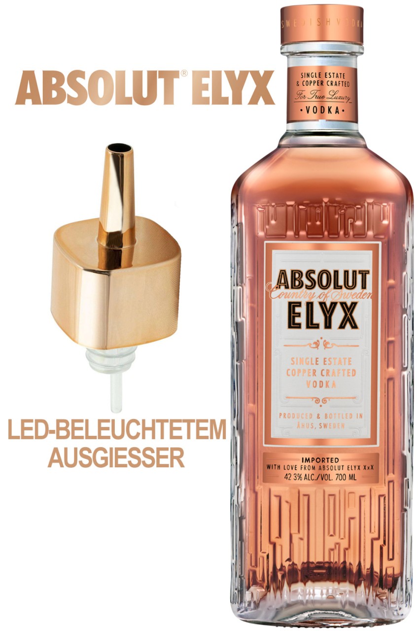 Absolut Elyx Vodka & LED Beleuchtetem Ausgiesser