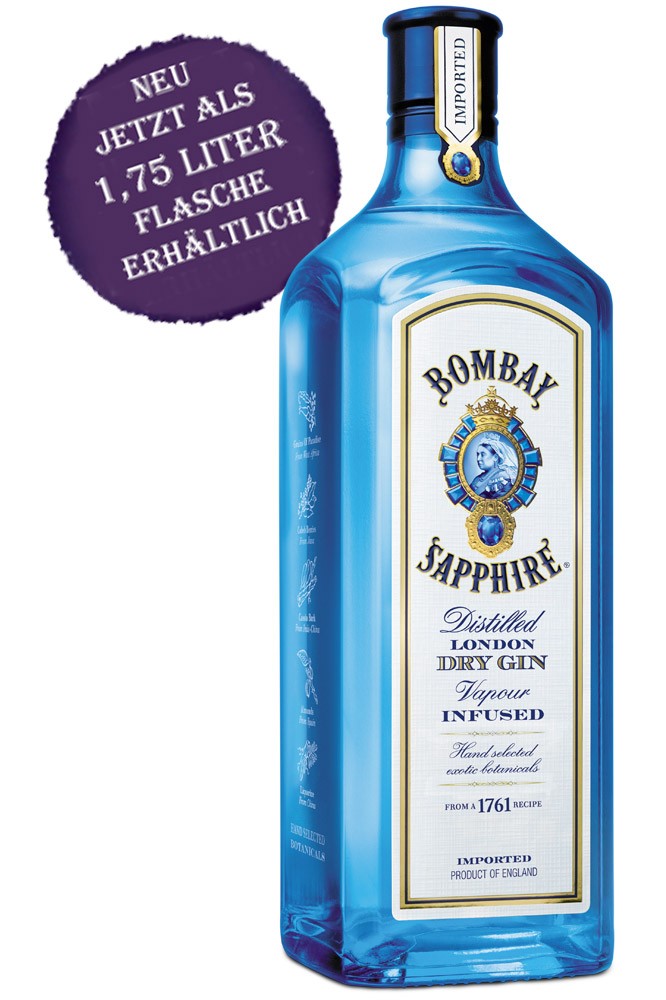 Bombay Sapphire Dry Gin 1,75 Liter - MAGNUM