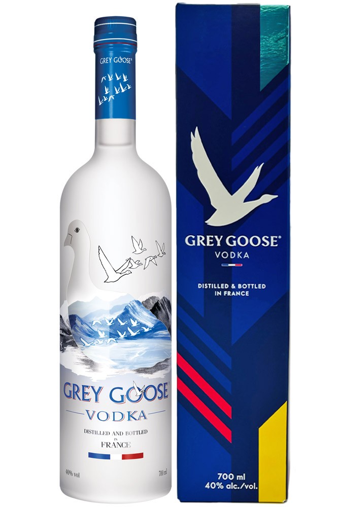 Grey Goose Vodka in farbiger Geschenkbox