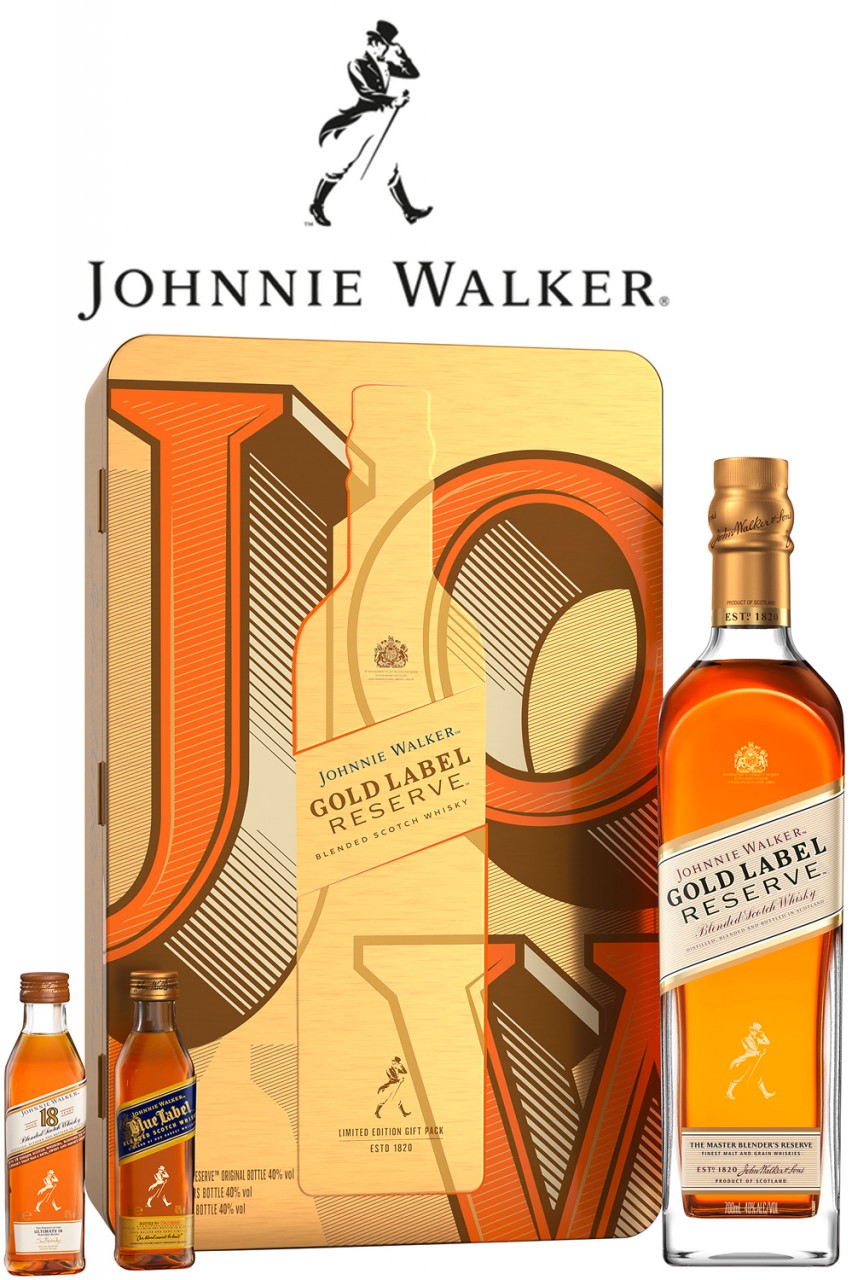 Johnnie Walker Gold Label Reserve Geschenkset & 2 Miniaturen