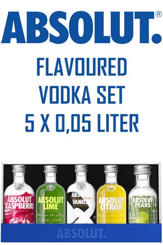 Absolut Flavoured Vodka - 5 x 50 ml Set
